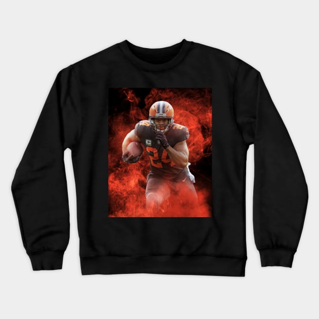 Nick Chubb Cleveland Sports Art Crewneck Sweatshirt by JRoseGraphics